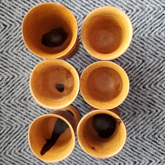MCM set of 6 teak wood goblets - Picture 8 of 9